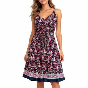 Chic Women's Patterned Midi Dress